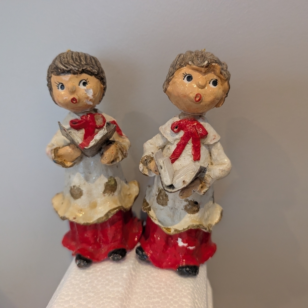 Vintage Choir Boy Figurines Papermache